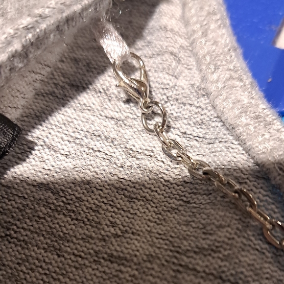 163- Dynamite Heather Gray Knit Top With Backless Chain Detail - Picture 11 of 11